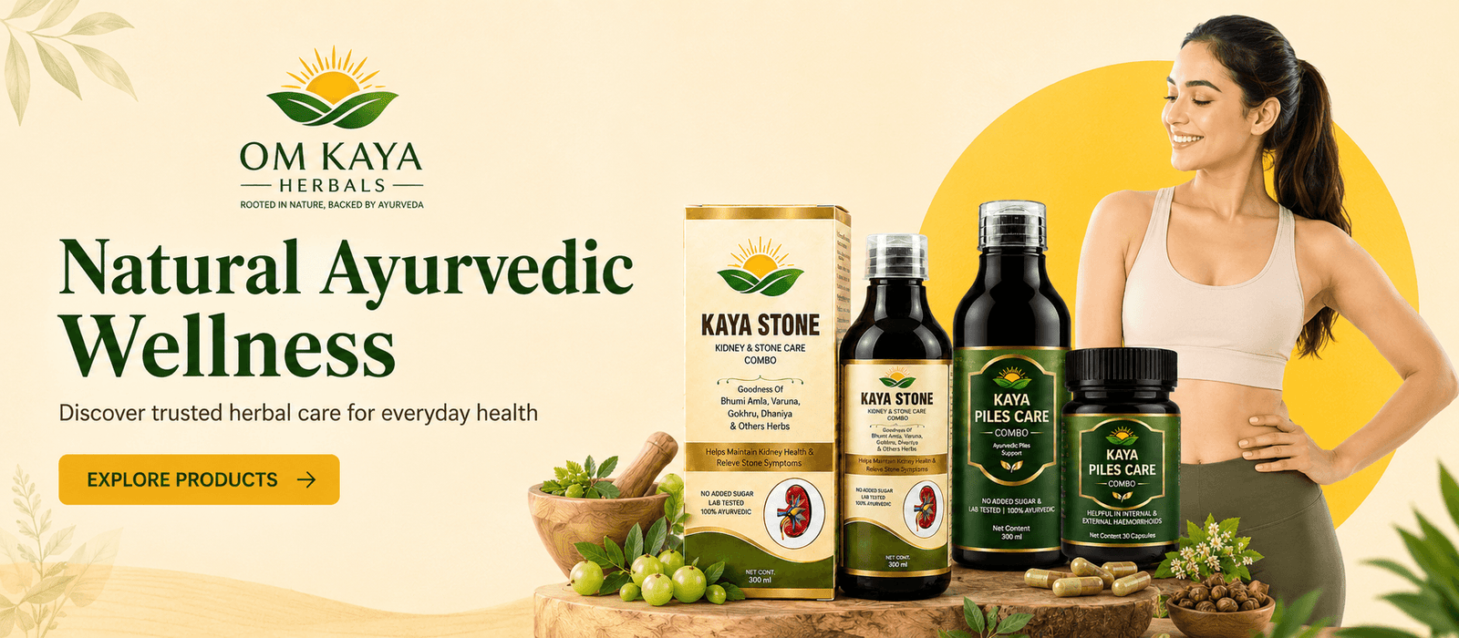 Natural Ayurvedic wellness products by OM KAYA HERBALS